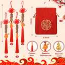 24 Pcs Chinese New Year Snake 2025 Lunar New Year Decorations fengshui Coins Red Tassel Ornaments with Wealth Success Good Luck Hanging Decorations for Gifts Home Car Decor