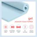 Best Price Mattress 1.5 Inch Ventilated Memory Foam Mattress Topper, Cooling Gel Infusion, CertiPUR-US Certified, Twin, Dorm Essentials, Blue