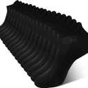 BAMBOO COOL Men's Ankle Socks Athletic Low Cut Heel Tab Cushioned Moisture Wicking, Running Arch Support Breathable, 8 Pack (Black, L)