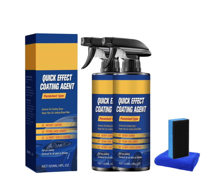 QUICK EFFECT COATING AGENT, Car Scratch Wax Sprays Waterless Wash, 3 in 1 High Protection Quickly Car Coatings Spray