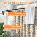Double Curved Shower Curtain Rod, Matte Black Adjustable 35-75 Inches, Stainless Steel Double Shower Curtain Rods for Bathroom, Laundry Room, Bathtub and moreNo Rust, Need to Drill