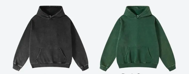 FAIABLE Womens 2 Pack Oversized Acid Wash Hoodie Sweatshirt Unisex Vintage Heavyweight Distress Hoodies for Women Men Black Green, Medium