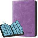 Trading Card Binder, 9 Side Loading Pocket Card Album Hold Up to 540 Cards, Zipper Binder for Cards Collection, TCG Card Holder for Game Card, Sports Card, Yugioh, MTG etc.Purple