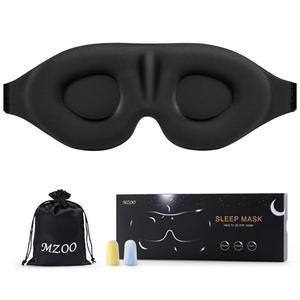 MZOO Luxury Sleep Eye Mask for Side Sleeper Men Women, Zero Eye Pressure 3D Sleeping Mask, Light Blocking Patented Design Night Blindfold, Soft Eye Shade Cover for Travel, Black