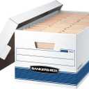 Bankers Box 20 Pack STOR/FILE Medium-Duty File Storage Boxes, FastFold, Lift-Off Lid, Letter, White/Blue