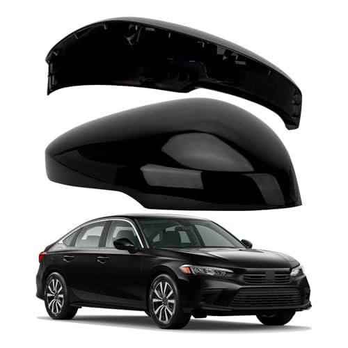 LOIYLLEN Passenger Side Mirror Cover Replacement for Honda Civic 2022-2024, Civic Si Sedan 2022-2025, Type R Hatchback 2023-2025 - Right Side Mirror Covers, Rear View Mirrors Cap With Lamp, Black 1 Pack