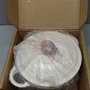 Enameled Cast Iron Dutch Oven - Umite Chef 5QT Pot with Lid & Cotton Potholders - Heavy-Duty Cookware for Bread Baking, Braising, Stews, Roasting(Cream White)