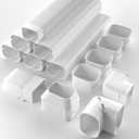 5'' 20Ft Mini Split Line Set Cover Kit for Minisplit Ductless Linset Air Conditioners and Heat Pumps, Central AC Decorative Upgraded UV-Proof Strong & Durability PVC Pipe