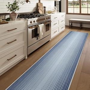 LEEVAN 2x6 Runner Rug Washable Kitchen Rugs Non Slip Modern Distressed Hallway Runner Green Vintage Rugs for Entryway, Bathroom, Laundry, Bedroom