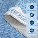 GarveeHome 4 x 6 Rug Non-Slip Washable Low-Pile Carpet - Scalloped Solid Blue Modern Minimalism Rugs for Bedroom Living Room Nursery Kitchen Entryway Indoor Mat with Rubber Back