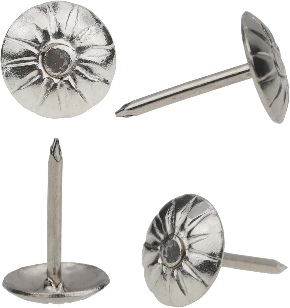 Upholstery Tacks for Furniture 7/16" Vintage Furniture Tacks Nails for Upholstery 200pcs Decorative Tack for Furniture DIY Silver Thumb Sofa Nails Furniture Tacks
