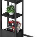 C Shaped End Table, Small Side Table for Couch, Recliner, Slide Under Sofa Tray Desk Snack Tables with Storage Bag for Living Room, Bedroom, Small Spaces - Black