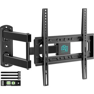Outdoor Full Motion Weatherproof TV Wall Mount for 26-65 inch Flat/Curved TVs up to 88 lbs, Heavy Duty Swivel TV Mount with Single Stud Design,Smooth Extension,Max VESA 400x400mm,HC3402