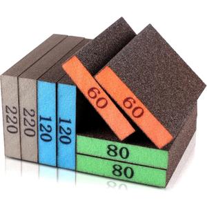 8 Pack Sanding Sponge, Washable & Reusable Sanding Blocks for Drywall, Wood, Metal & Furniture  Premium Sandpaper Block Assortment with 60/80/120/220 Grit