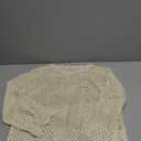 ANRABESS Women Swimsuit Crochet Swim Cover Up 2025 Summer Bathing Suit Swimwear Mesh Knit Beach Dress Vacation Outfits (S, Cream White)