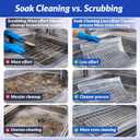 Oven Rack Cleaning Bags, Heavy Duty No Scrub Reusable Leakproof PE Soaking Bags, No Mess, For Grill Grates & BBQ Grills, 50 x 70 cm (19.6 x 27.5 in), 10-Pack, Cleaner Not Included