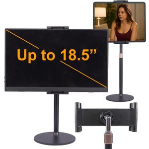 Portable Monitor Stand Tablet Stand for Desk Kindle Holder with Metal Disk, Telescopic Pole and Super Wide Clamp Portable Monitor Mount 15.6 inch 18.5 inch FL12C