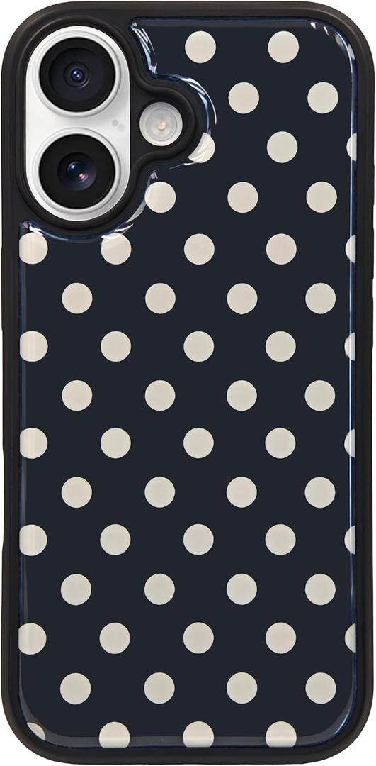 Cute Polka Dot Phone Case for iPhone 17, Black