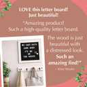 Black Felt Letter Board Baby Announcement Sign with Rustic Wood White Frame - Rustic Farmhouse Letter Board Sign with Stand - 10x10 Felt Board Changeable Message Board with 350 Letter Set