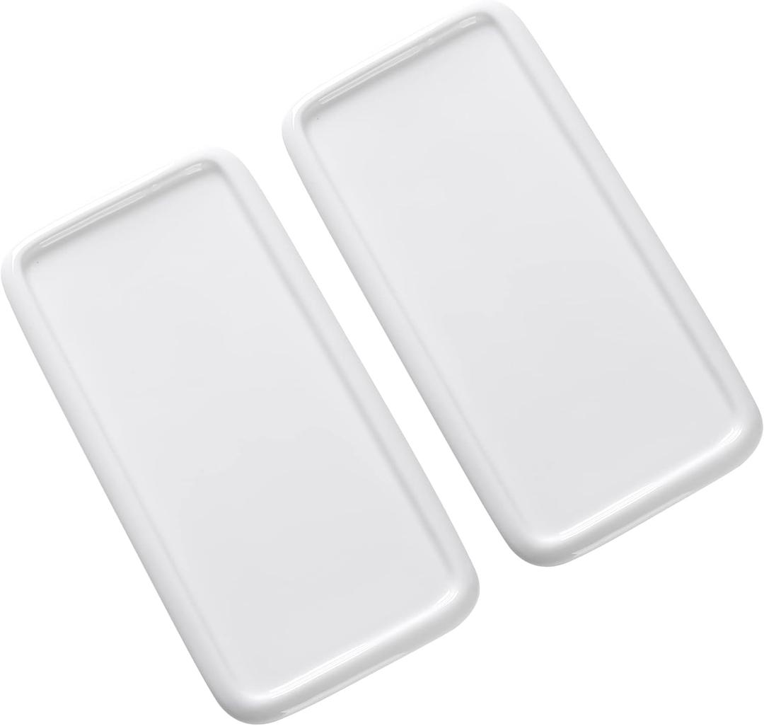 Porcelain Watercolor Palette, Ceramic Artist Paint Palette, Watercolor Mixing Tray for Watercolor Gouache Acrylic Oil Painting10 * 4.7'' Rectangle 2Pcs