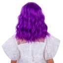 Girls Dark Purple Wig Short Grap Purple Wavy Curly Wig for Kids Child Wigs with Air Bangs Heat Resistant Synthetic Wigs with Cap