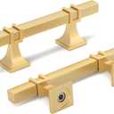 homdiy 12 Pack 3 Inch(76 mm) Hole Centers Gold Cabinet Pulls Brushed Gold Cabinet Handles Zinc Alloy Brass Dresser Drawer Pulls Brass Kitchen Cupboard Hardware Dresser Drawer Handles