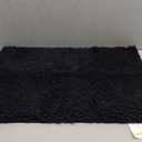 Soft Microfiber Bathroom Rugs, 24 x 16 Inches Non Slip Bath Mat for Door, Bathroom & Bedroom with Water Absorbent, Machine Washable (Black)