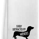 Funny Kitchen Towel for Cleaning, Dachshund Wieners, Decorative Absorbent Hand Tea Bathroom Towels, Dog Gift for Lovers, Soft Hand Towels, 16 x 24 inches