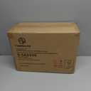 Famiware Saturn Dinnerware Sets, Plates and Bowls Sets for 4, 12 Pieces Stoneware Dish Set - Chip and Scratch Resistant, Microwave and Dishwasher Safe Tableware Set, Light Blue with Rim