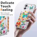 PIXIU Case for iPhone 16 Compatible with Magsafe, Laser Glossy Pattern,Cute Curly Wave Clear TPU Bumper Military Grade Drop tection Phone Cover for Women/Girls -Butterfly/Floral