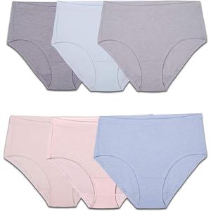 Fruit of the Loom Women's Beyondsoft Underwear, Super Soft Designed with Comfort in Mind, (8, Low Rise Brief - Modal - 6 Pack - Colors May Vary)