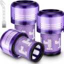 V12 Filter Replacements for Dyson V12 Detect Slim, Detect Slim Animal, Slim+ Cordless Vacuum and V12 Slim Absolute Vacuums, SV34, SV35 V12 Vacuum Cleaner Filter Replacement, Part No. 971517-01, 3 Pack, Purp