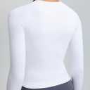 RUNNING GIRL Long Sleeve Yoga Shirts for Women, Soft Fitted Seamless Stretchy Casual Crew Neck Athletic Basic Shirt (M)