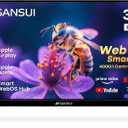 SANSUI 32 inch FHD Smart WebOS TV | Frameless Screen with chromecast Built in | 4000:1 Contrast Ratio|WebOS Hub with 28W Speakers & Apple HomeKit & Live TV| Support Airplay & WiFi & Bluetooth 5.2