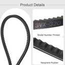 Uxcell 2pcs 3VX320 Rubber V-Belt, Raw Edge Cogged Industrial V Belt 32" Length x 0.38" Width x 0.32" Thickness