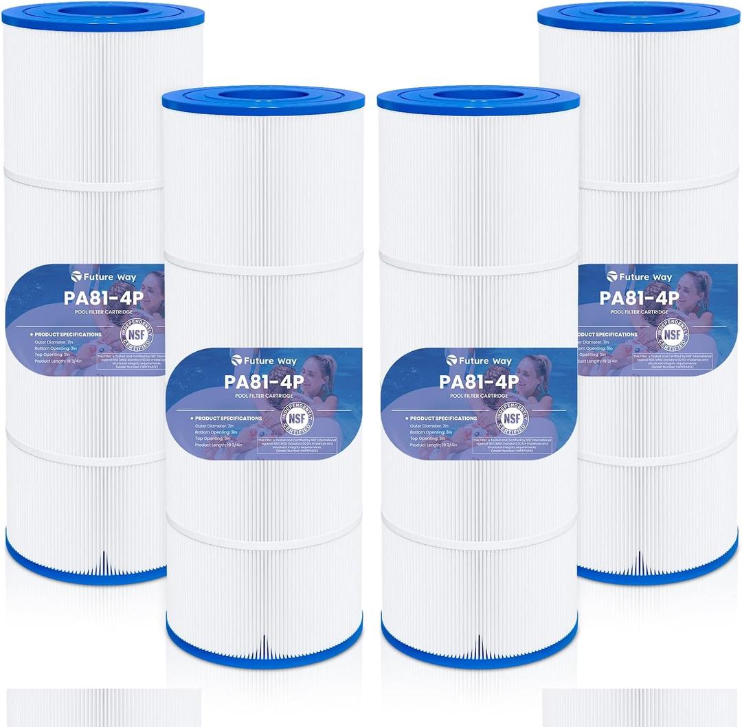 Future Way 4-Pack C3030 Pool Filter Cartridges Replacement for Hayward Swim Clear C580E, C3030, C3025, C3020, Replace Pleatco PA81, Hayward CX580XRE, 325 sq.ft