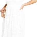 City Chic Women's Plus Size Cocktail Dress - Scarlet Bustier Lace Midi (22-24 Plus, Ivory)