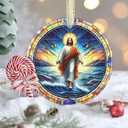 Nativity Jesus Ornament, 3.5 Inch Ceramic - Christmas Tree Ornament, Religious Gift for Family & Friends, Perfect for Nativity Party