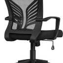 Yaheetech Mesh Office Chair Swivel Rolling.Adjustable Computer Desk Chairs ErgonomicGaming Chair for Home Office/Work/Study, Black (1pc)
