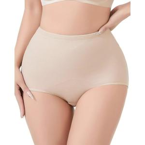 Dulchany Tummy Control Shapewear Panties for Women Body Shaper Underwear Girdle Panty (Large, Mid Waisted-nude)