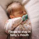 Nanobebe Baby Pacifiers 0-3 Month - Orthodontic, Curves Comfortably with Face Contour, Award Winning for Breastfeeding Babies, 100% Silicone, Baby Registry Gift 4pk, Sage/White