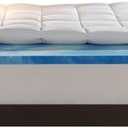 Sleep Innovations Dual Layer 4 Inch Memory Foam Mattress Topper, Twin Size, Medium Support, 2 Inch Cooling Gel Memory Foam Plus 2 Inch Pillow Top Cover