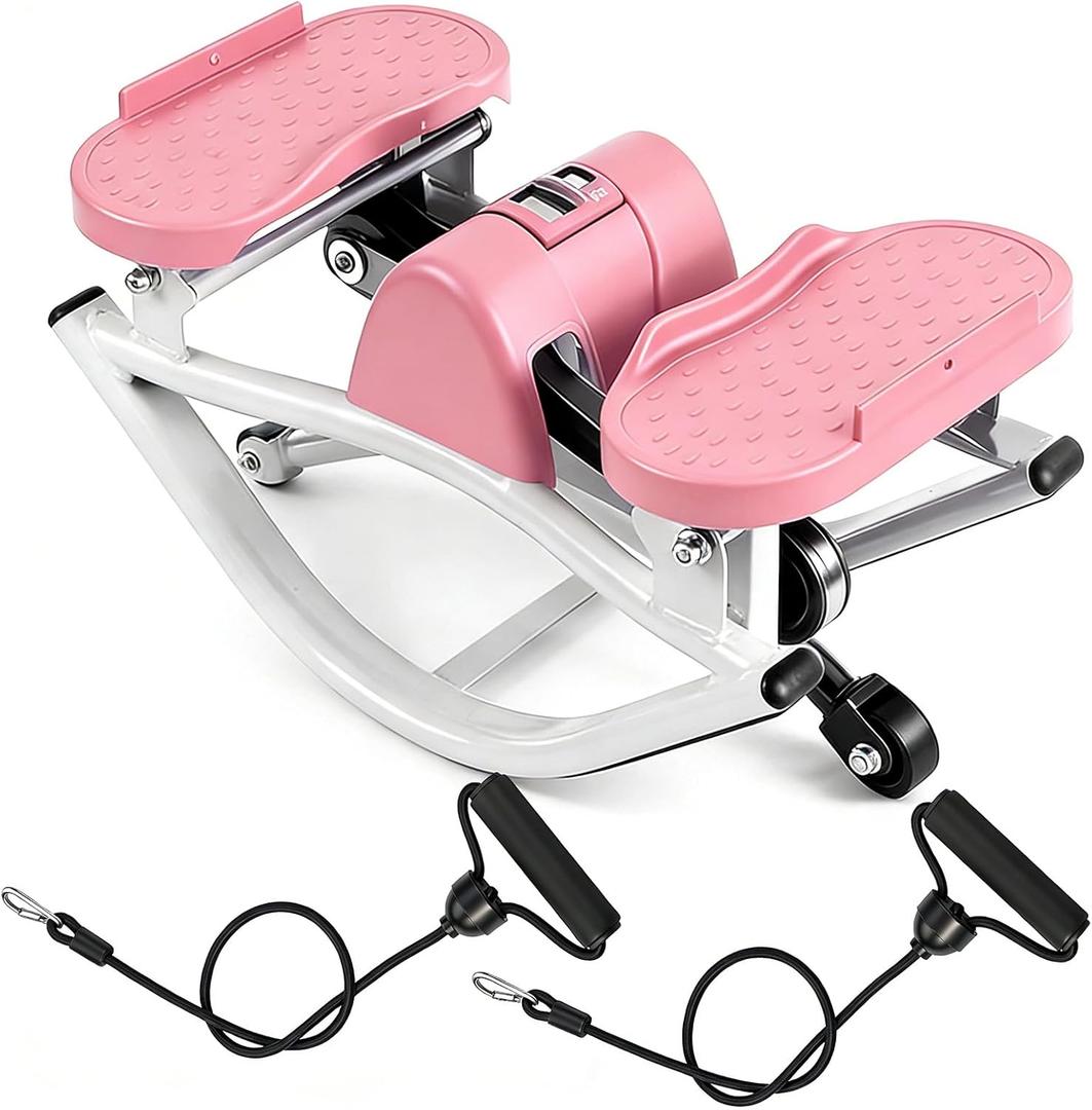 Rock Fitness Stepper for Exercise at Home, Motion Stair Stepper with Resistance Bands for Full Body Workout, Aerobic Workout Machine Fitness Equipment