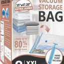 Cozy Essential Vacuum Storage Bags, 80% Compression Vacuum Seal Space Saver Plastic Packaging Bags for Clothes, Blankets, Pillow, Bedding, Comforters, Sealer Clothing Storage,8 XXL Jumbo