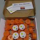 LANKER Flameless Candles with 6H Timer, Flickering Warm Yellow LED Tea Lights with Orange Base, Long Lasting Battery Operated Fake Candles for Party, Halloween and Christmas, Set of 24 (Orange)