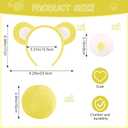 Bear Costume Accessories Set Animal Ears Headband Tail Nose Cartoon Cosplay Prop Kit 101 Day Christmas Dress up Party (One Size, Yellow)