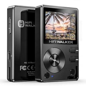 HIFI WALKER H2, High Resolution MP3 Player with Bluetooth5.2, DSD DAC, HiFi Portable Digital Audio Player Lossless High-Res Music Player with 128GB Memory Card, Support Up to 512GB
