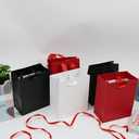 100pk Extra Small Gift Wrap Paper bags with Ribbon Handles(4.5x5.5x2.5in), for Party Favors, Baby Shower, Weddings,Holidays,Graduation,Birthdays,Celebrations,Bridesmaids Gifts,Bulk Solid Color (red)