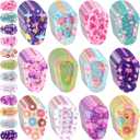 60 Pcs Adhesive Kids Eye Patches for Girls Toddler Eye Patches Bulk Breathable Material, Light Blocking Cotton Colorful and Fun Designs Adhesive Bandages for Girls, 12 Styles