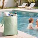 2 x Wet Dry Bags Water Resistant - 2 Pack Reusable Waterproof Wet Dry Bag for Swimsuits & Baby Clothes - Leakproof Storage Pouch Bag for Travel & Baby Diaper - Travel Laundry Daycare Bags (Marine Animals&Light Green)